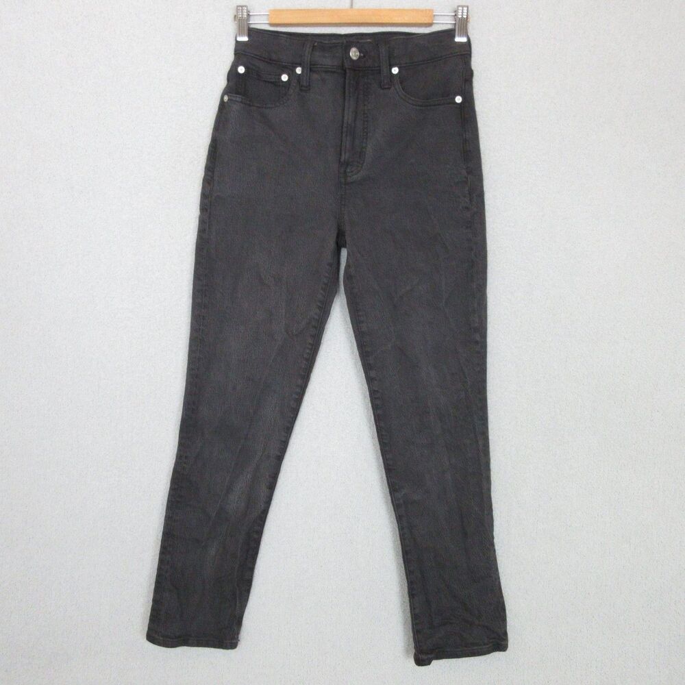 Madewell The Mid-Rise Perfect Vintage Jean Womens 25 Black Slim Stretch